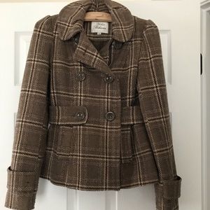 Urban Behavior Plaid Pea Coat